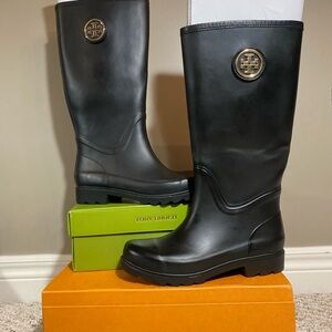 Tory Burch Black Tall Rain Boots